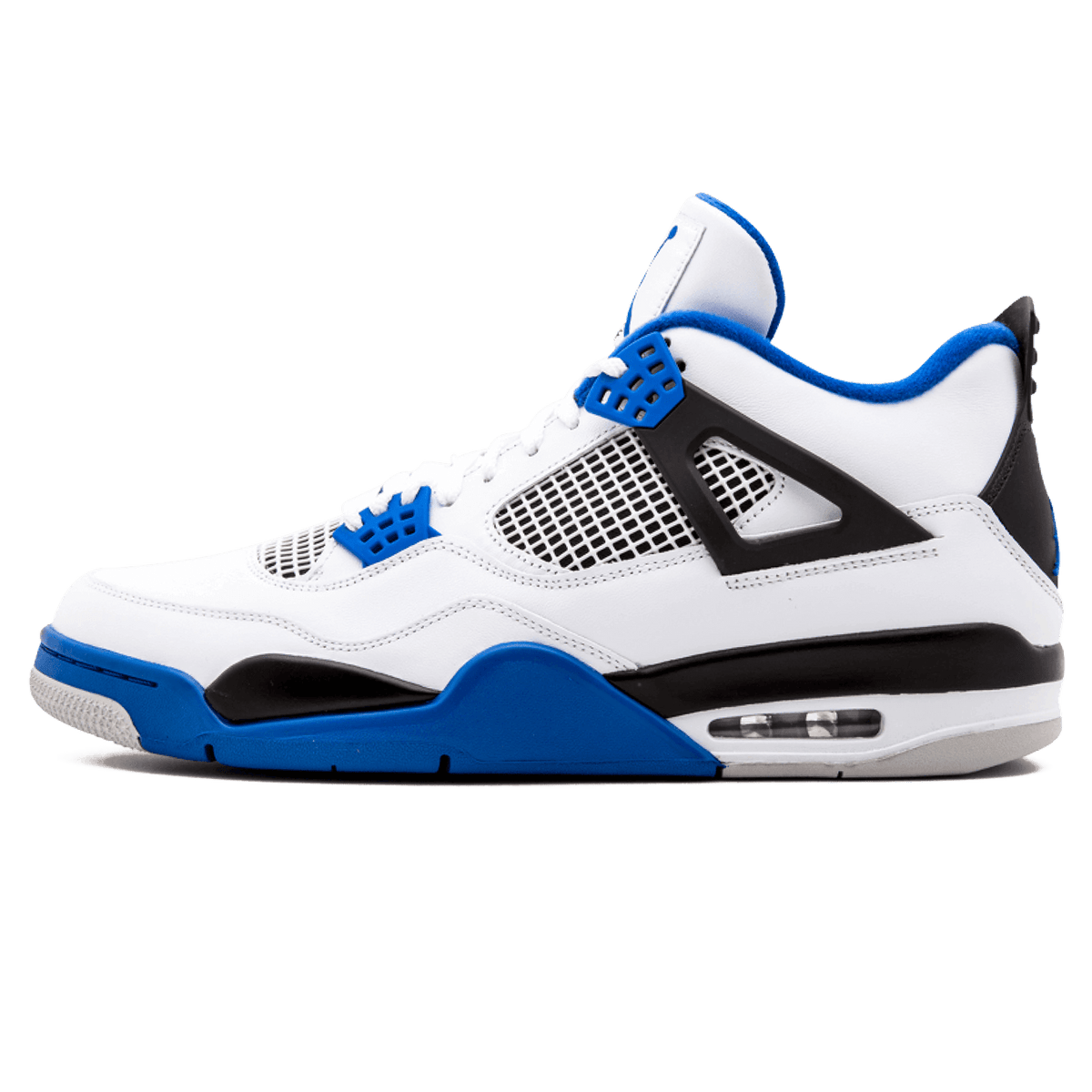 308497-006 Nike Air Jordan 4 Retro Motorsports Alternate Black Royal Blue  Silver