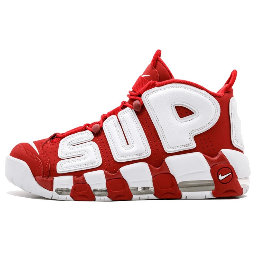 nike air more uptempo red and white