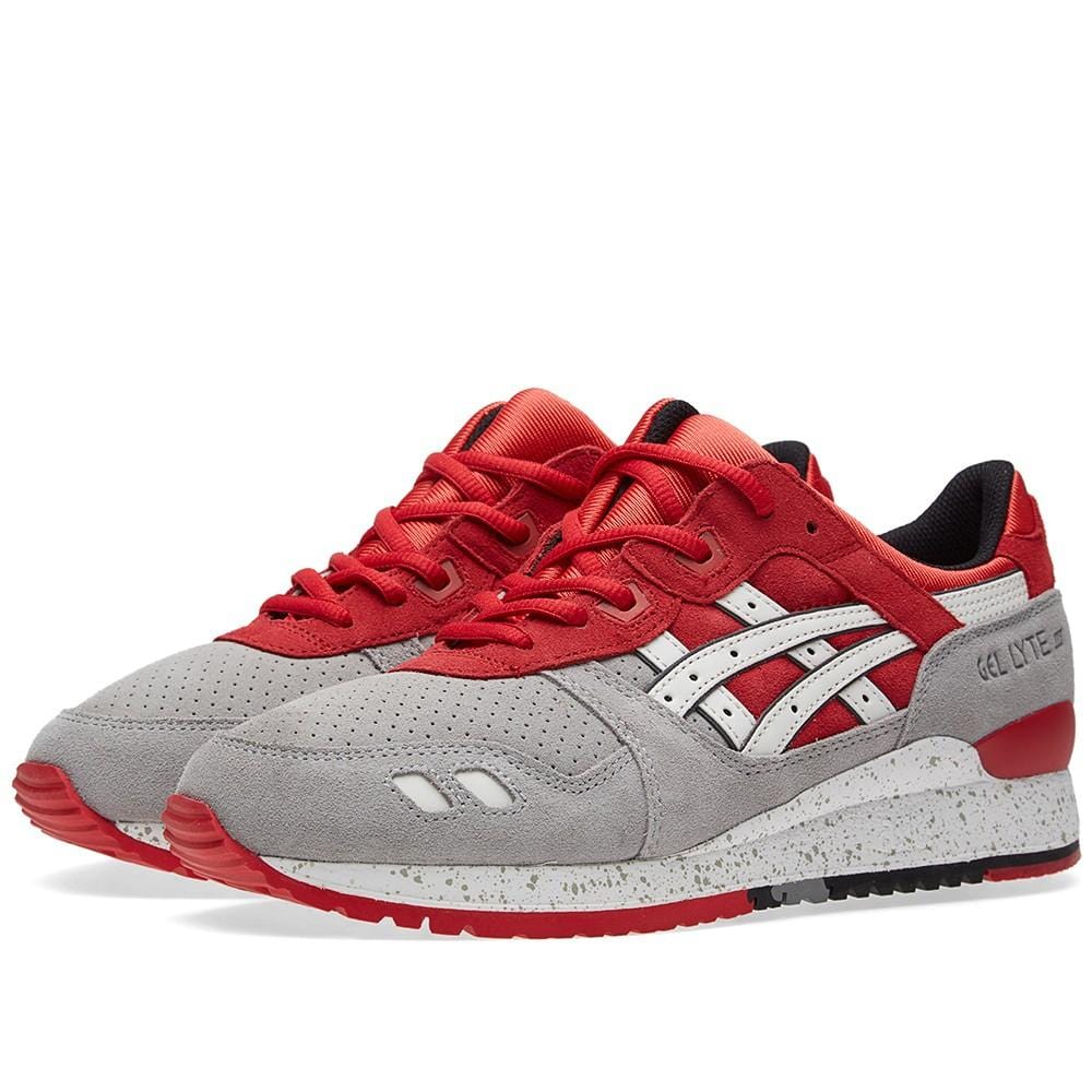 ASICS GEL LYTE III 'CRANE' Light Grey & Red