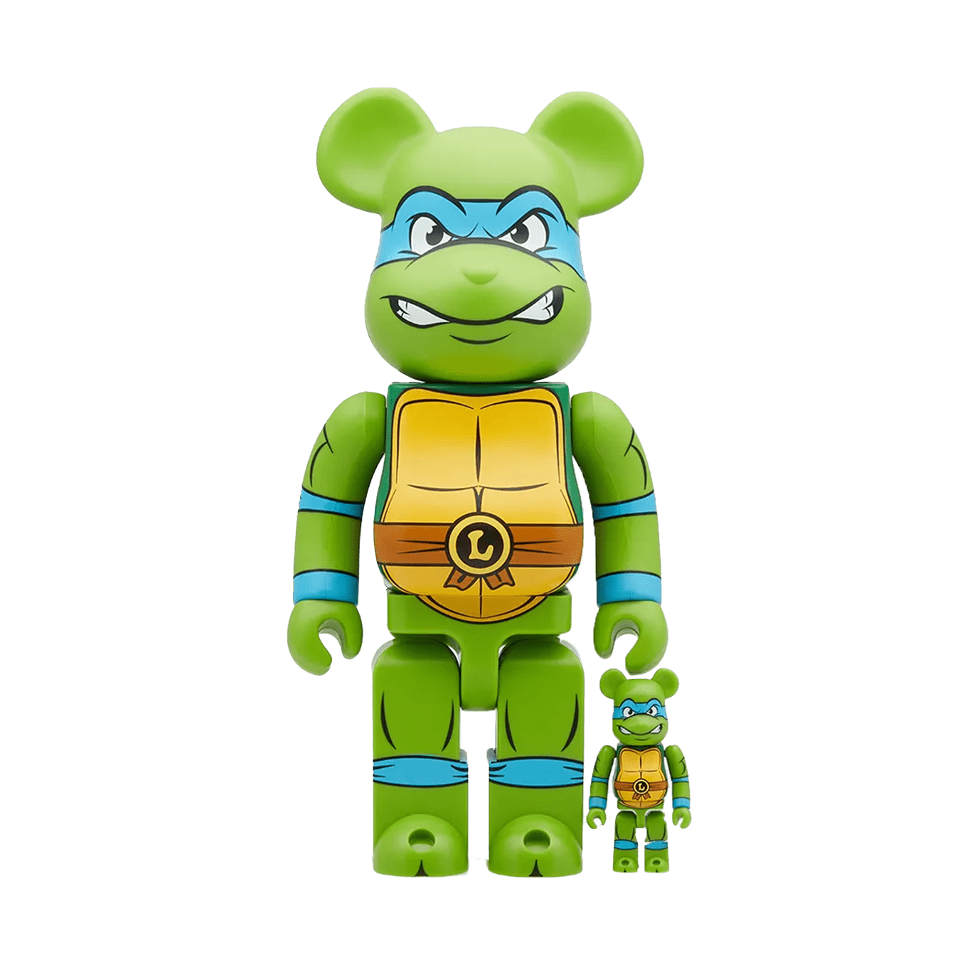 Bearbrick Medicom TMNT Leonardo 100% & 400% Set 'Green'