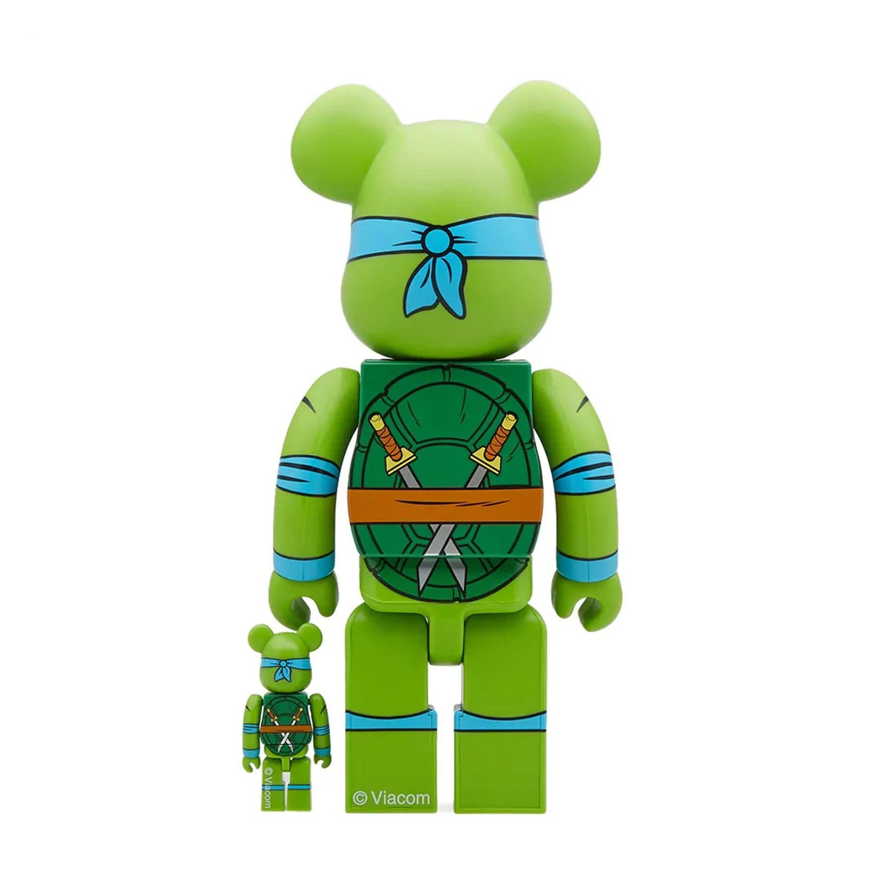 Bearbrick Medicom TMNT Leonardo 100% & 400% Set 'Green'