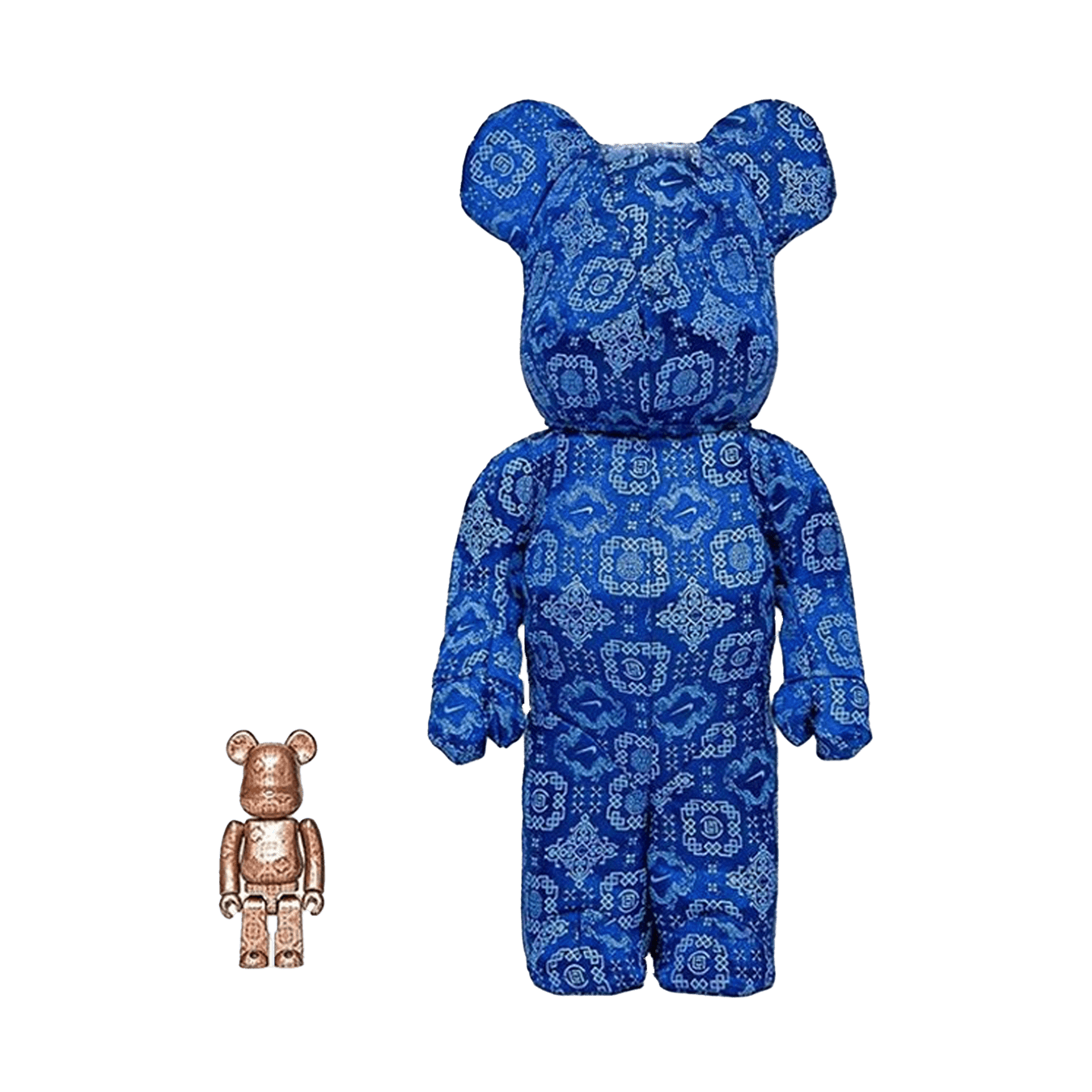 Bearbrick x Clot x Nike 100% & 400% Set 'Royale University Blue Silk'