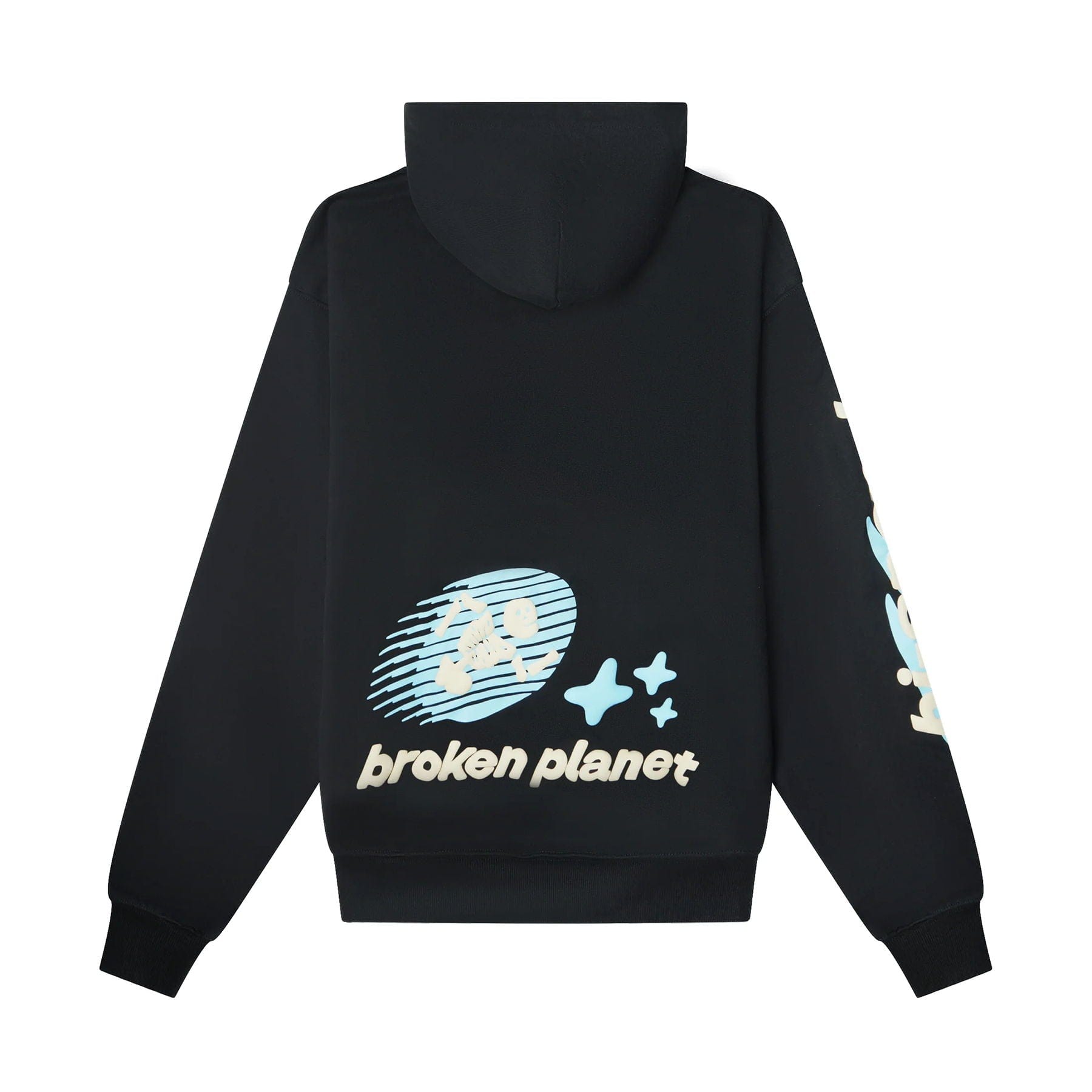 Broken Planet Market Hoodie 'Cosmic Speed' - Midnight Black