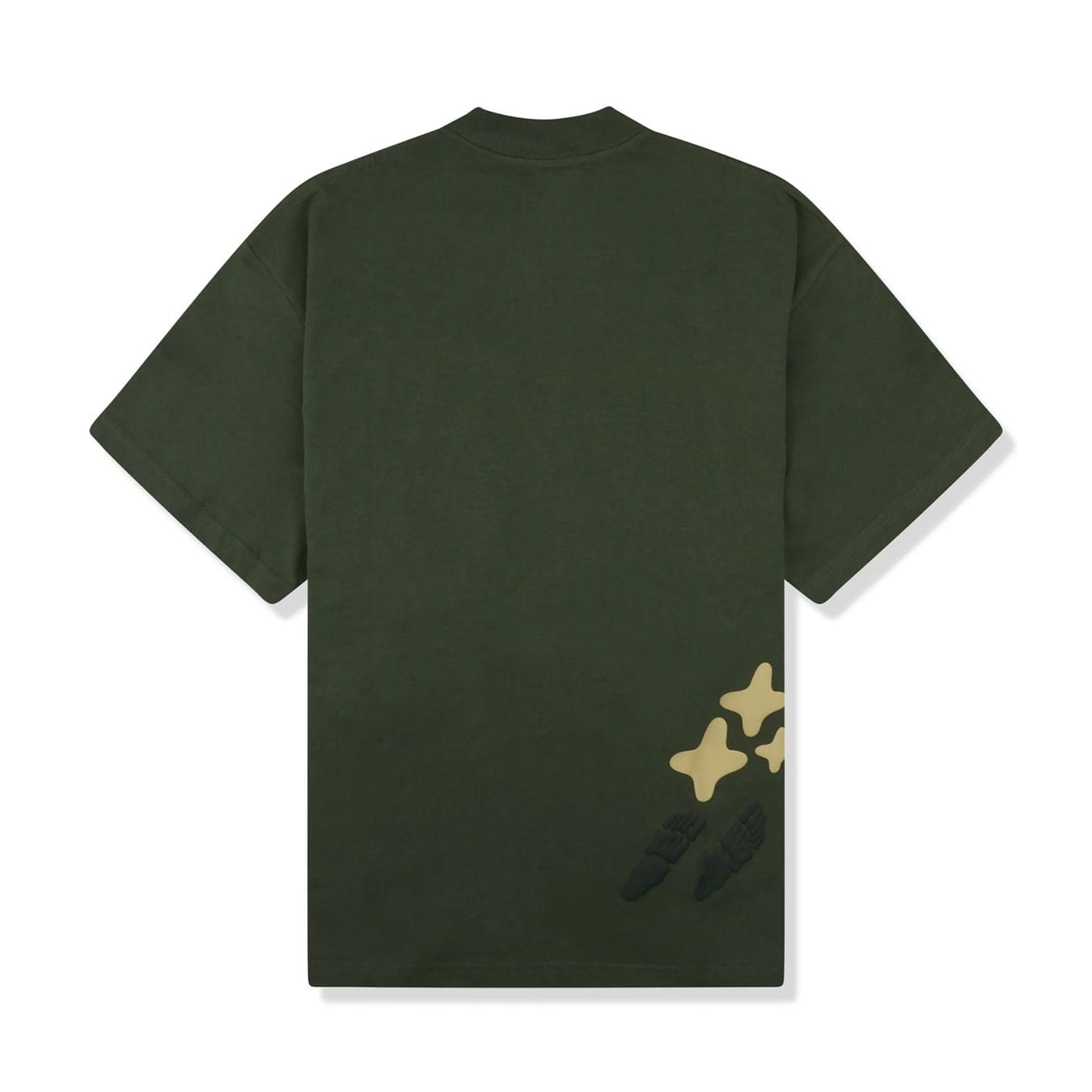 Broken Planet Market T Shirt 'Space Trails' - Olive Green