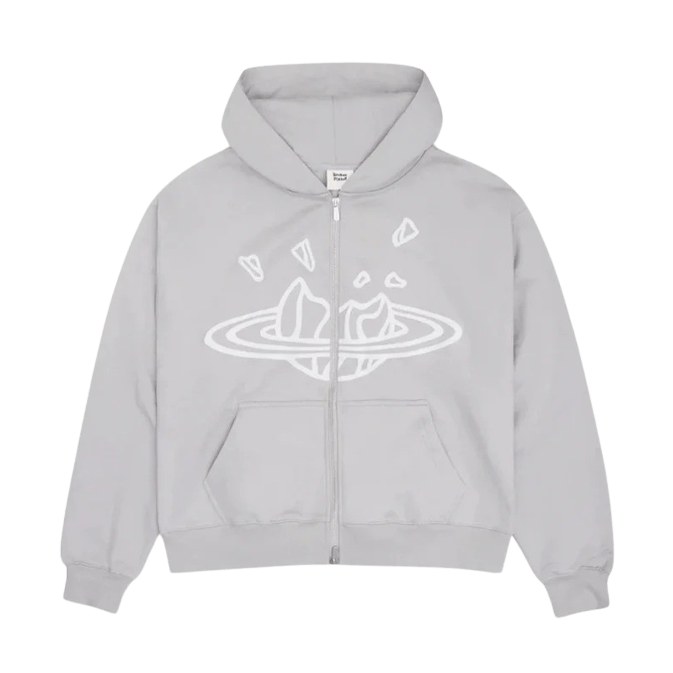 Broken Planet Market Zip Up Hoodie 'Stone Grey'