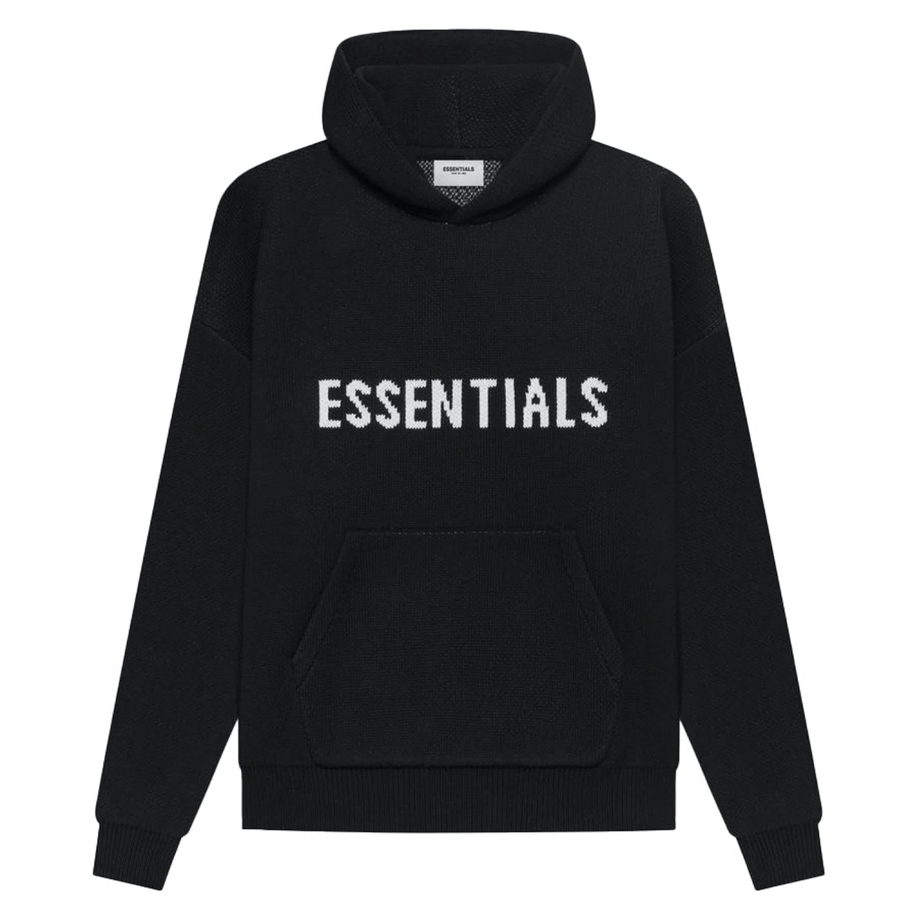 FEAR OF GOD ESSENTIALS Knit Pullover Hoodie Black