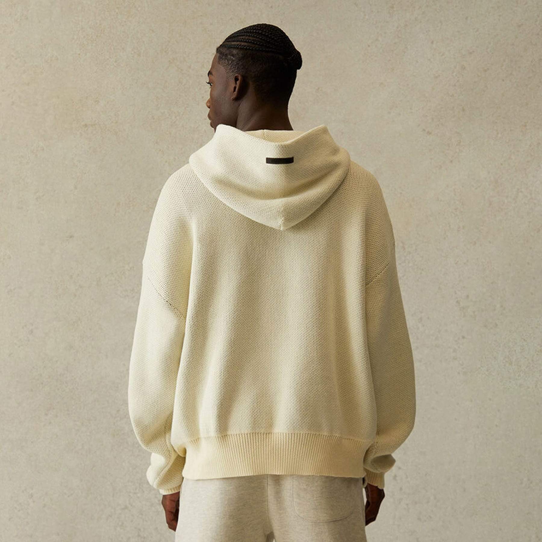 FEAR OF GOD ESSENTIALS Knit Pullover Hoodie Buttercream