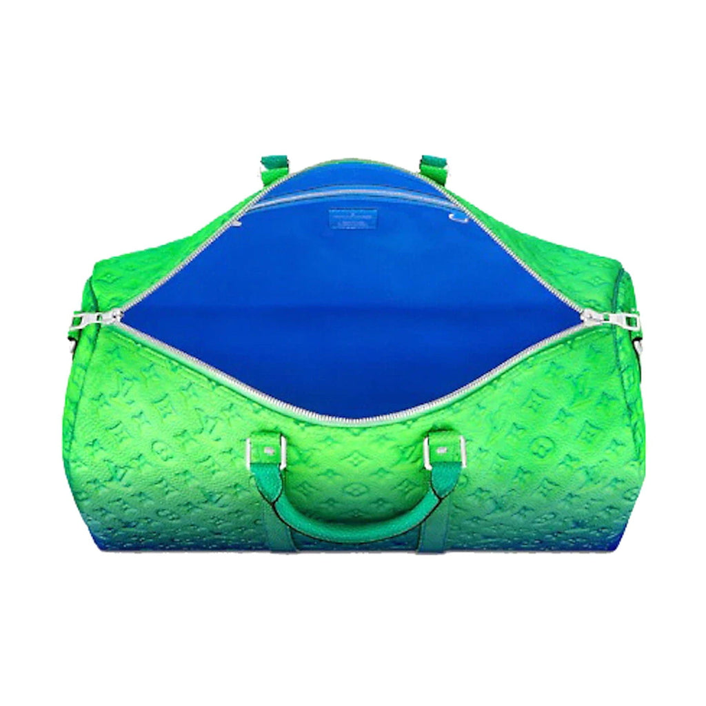 Brand New Louis Vuitton Keepall 50B Taurillon Illusion Blue/Green , Virgil  Abloh For Sale at 1stDibs