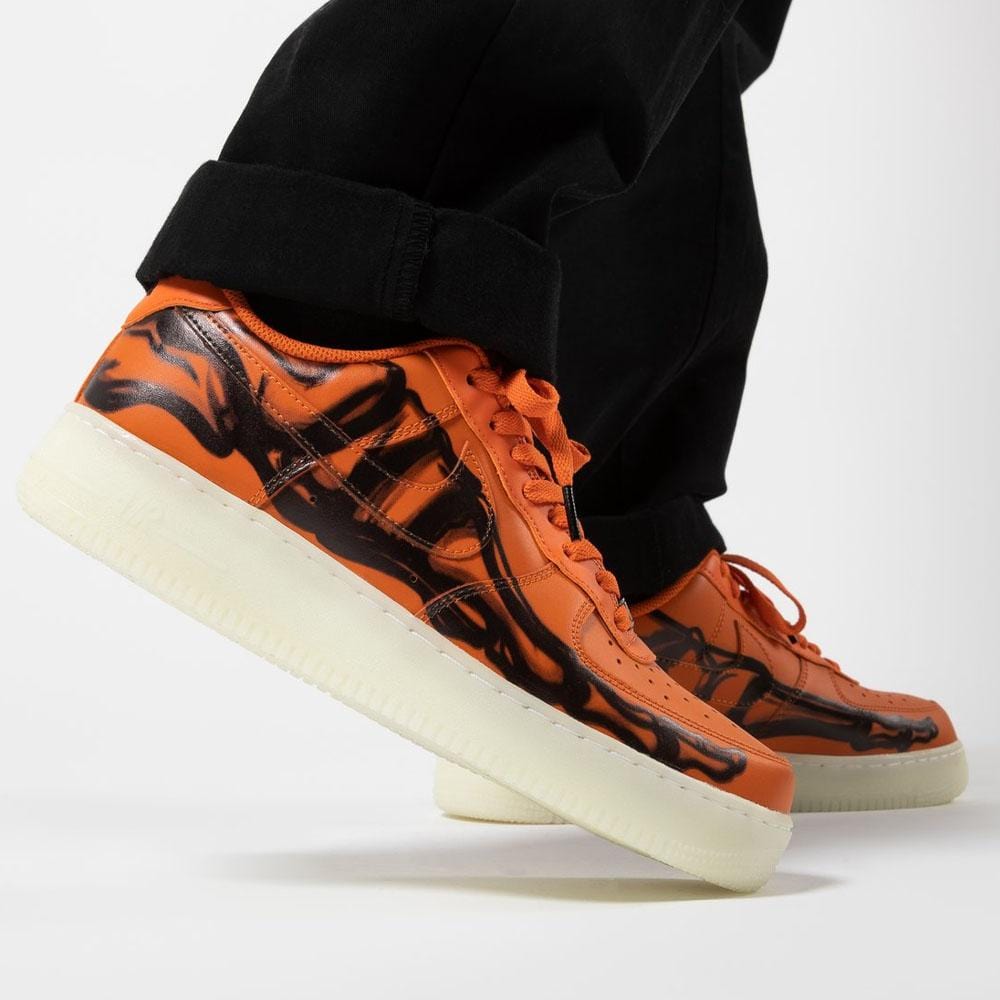 skeleton air force 1 orange on feet