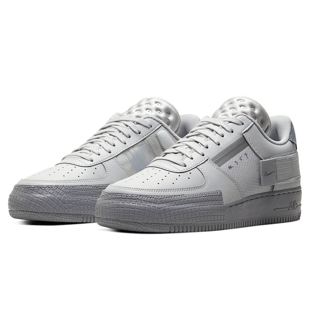 white and gray nike air force 1