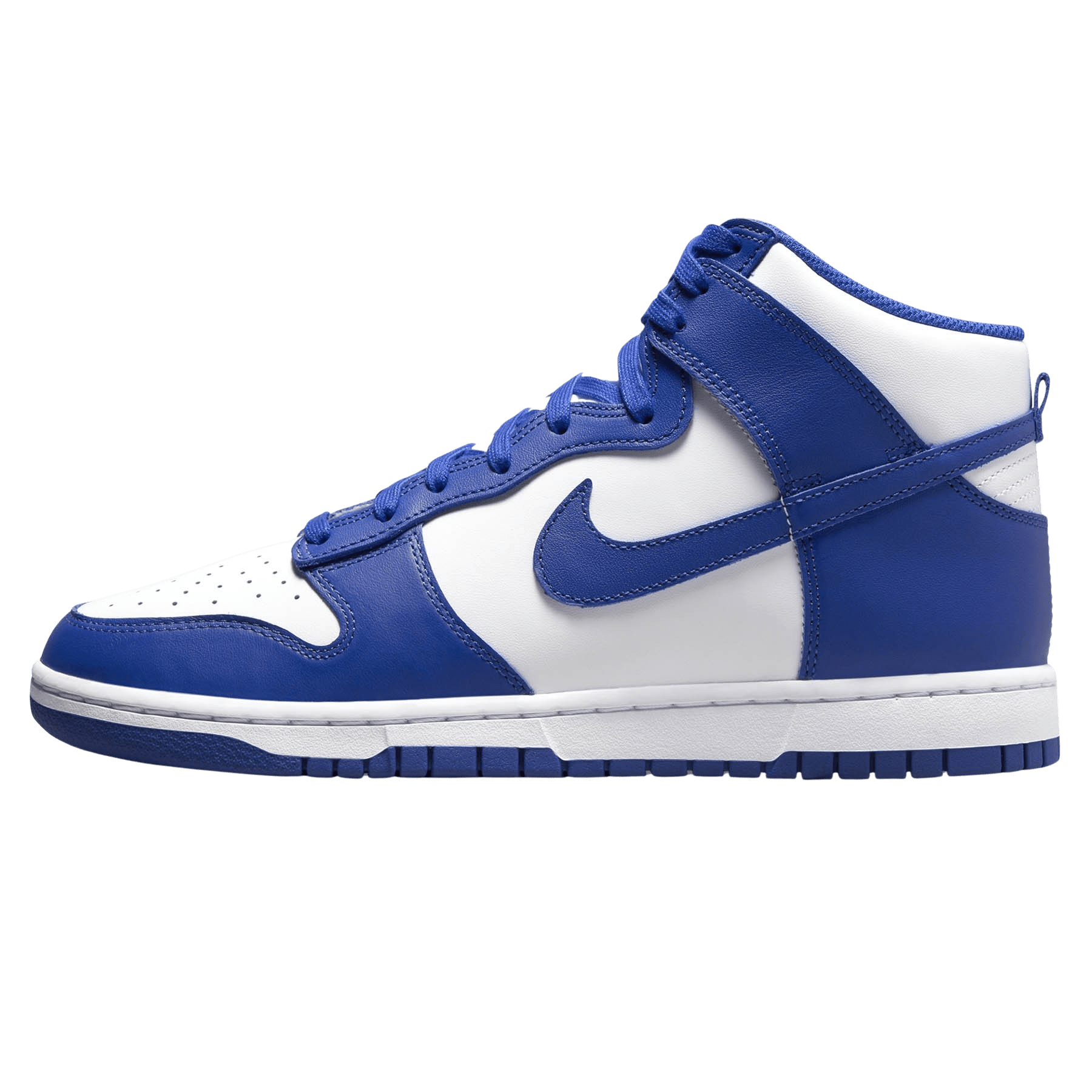 blue and white nike dunks high