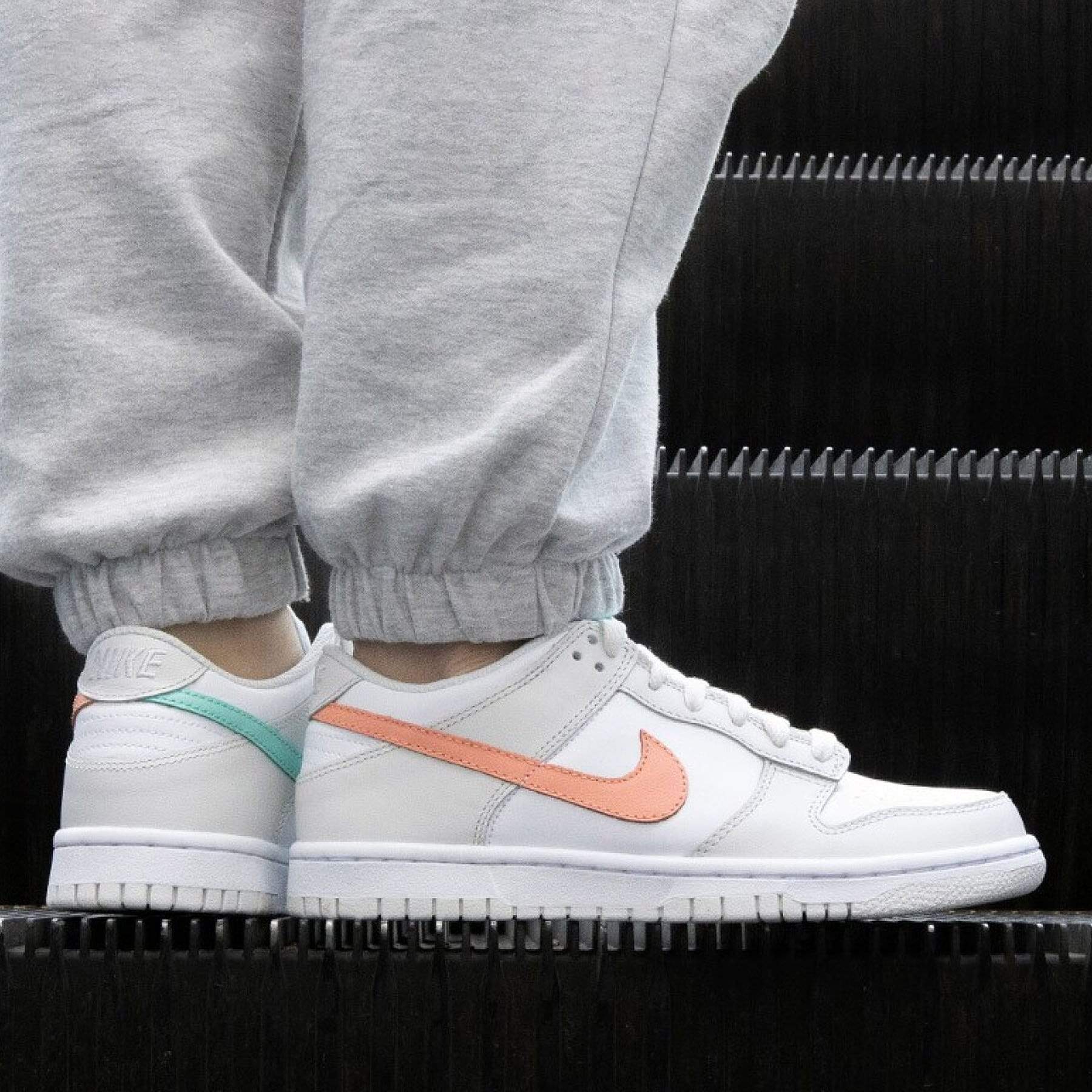 nike dunk low white bone peach aqua