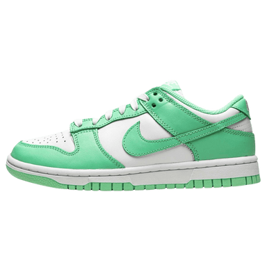 nike dunk white green glow