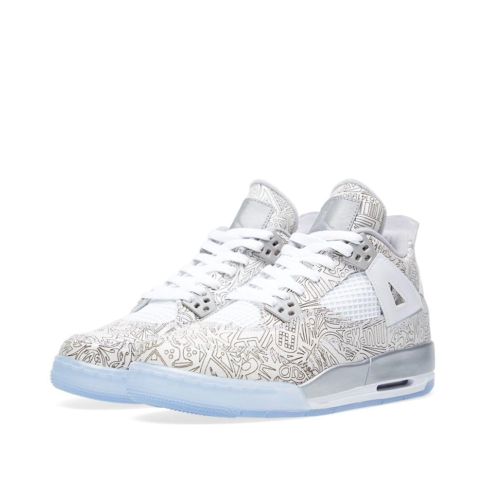 AIR JORDAN 4 RETRO LASER BG White & Metallic Silver