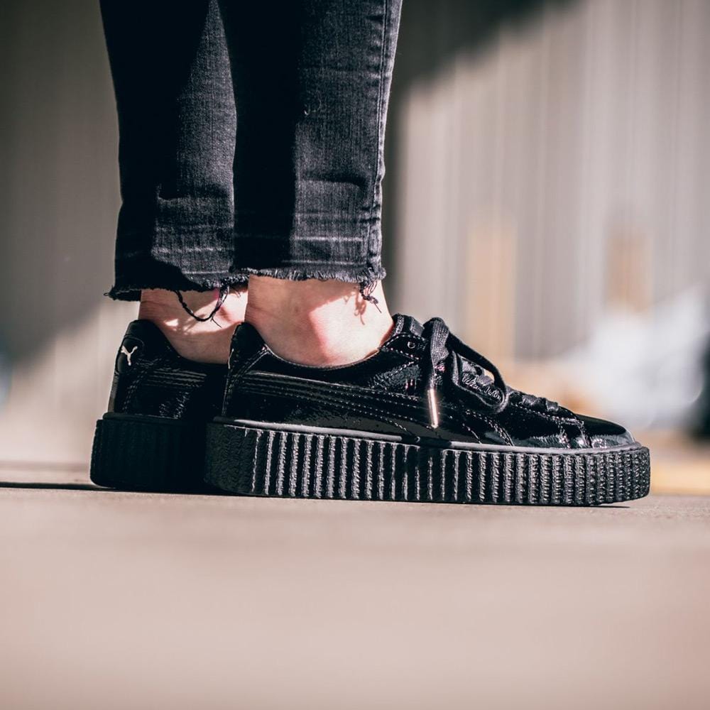 puma x fenty creepers in crackled leather