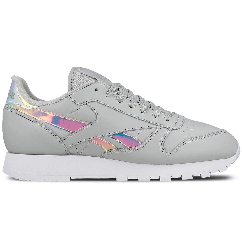 reebok classic leather skull grey white iridescent