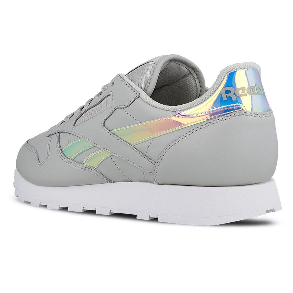 reebok classic leather skull grey white iridescent