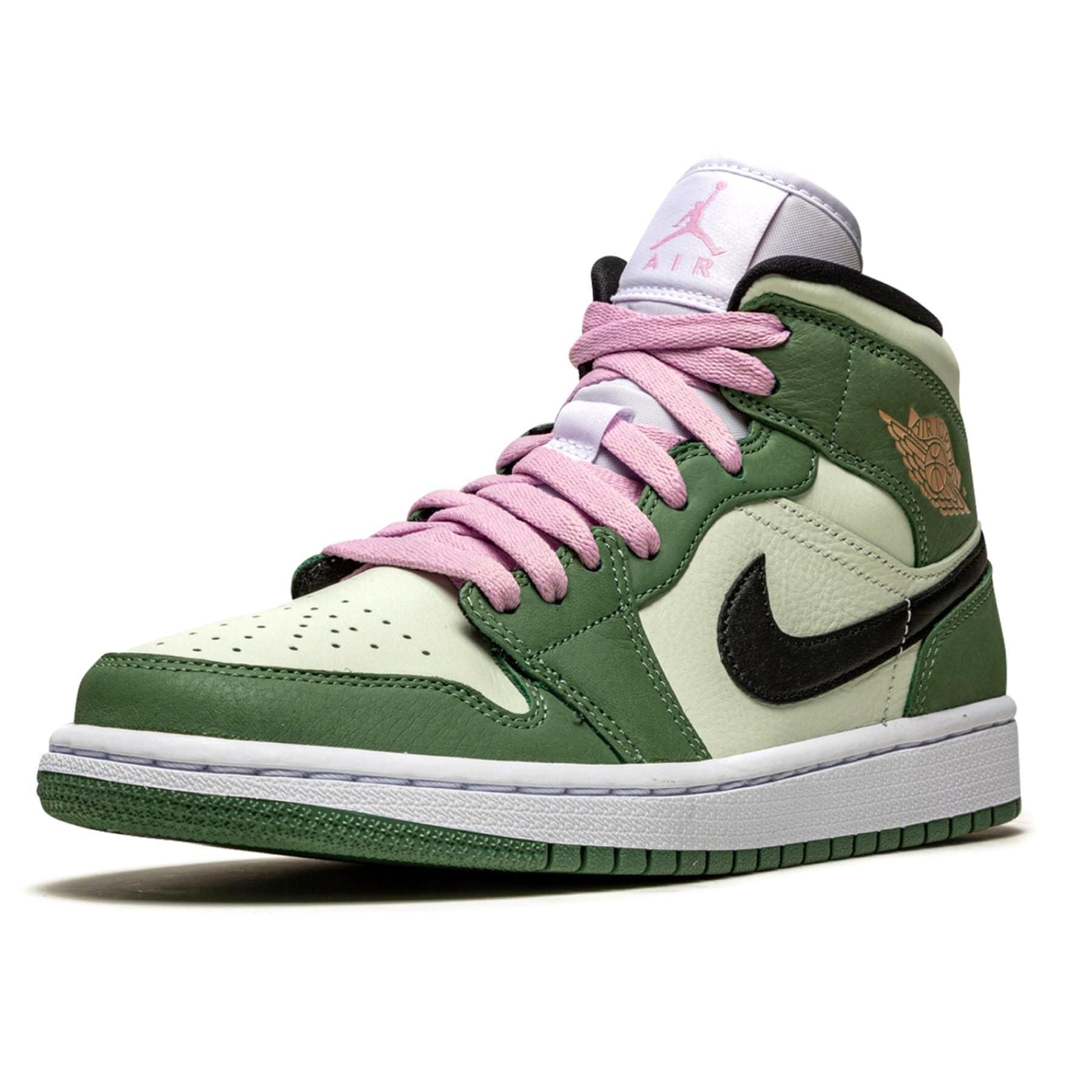 green pink laces jordans