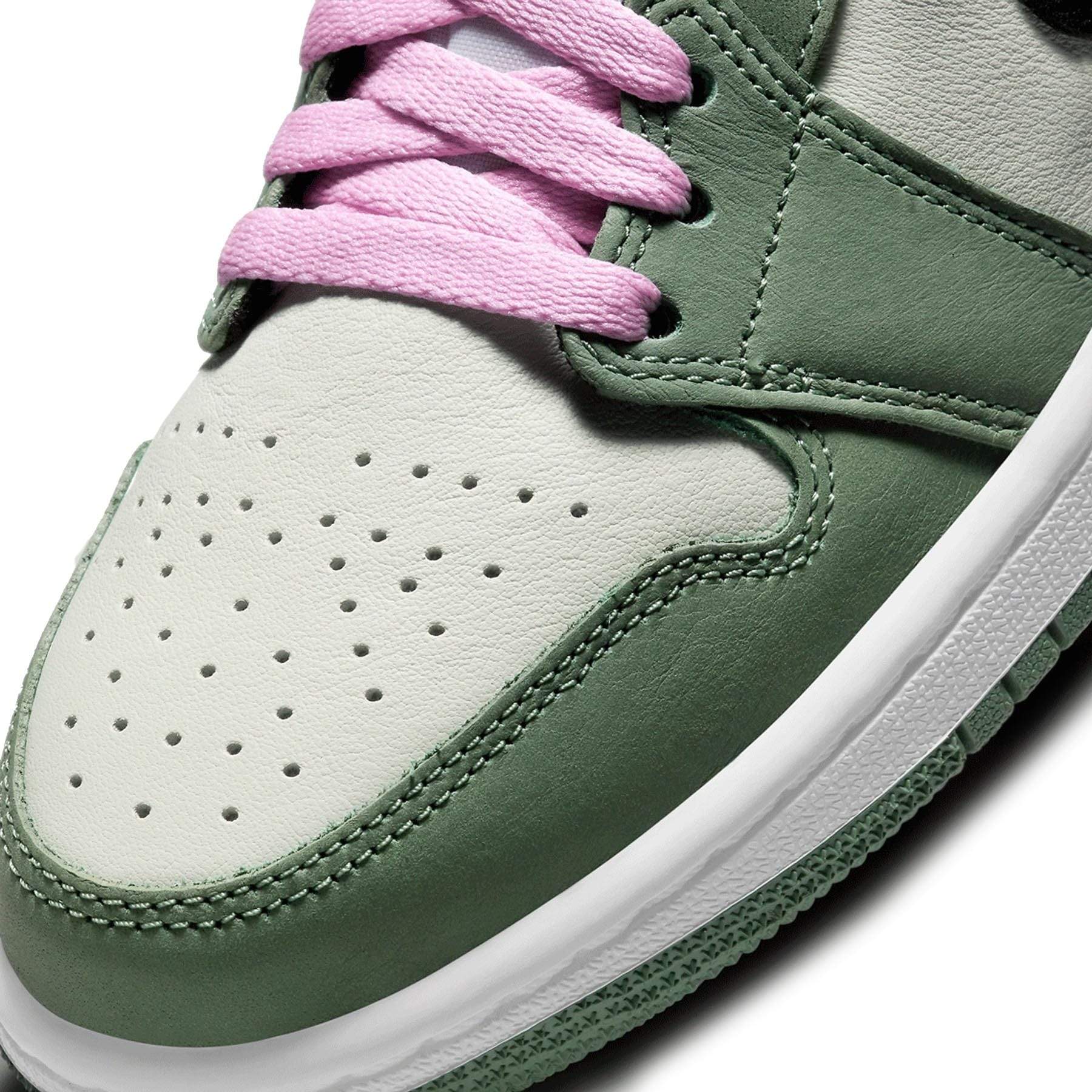 green jordans with pink laces