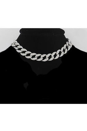 Silver Sparkly Chain Necklace - MONZI