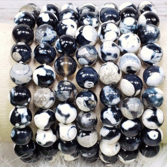 Orca Agate 8mm Faceted Beads: A Symphony of Serenity and Healing Our  exquisite collection of 8mm Faceted Beads, featuring a harmonious blend of  soothing blue, gray, and white hues, offers more than