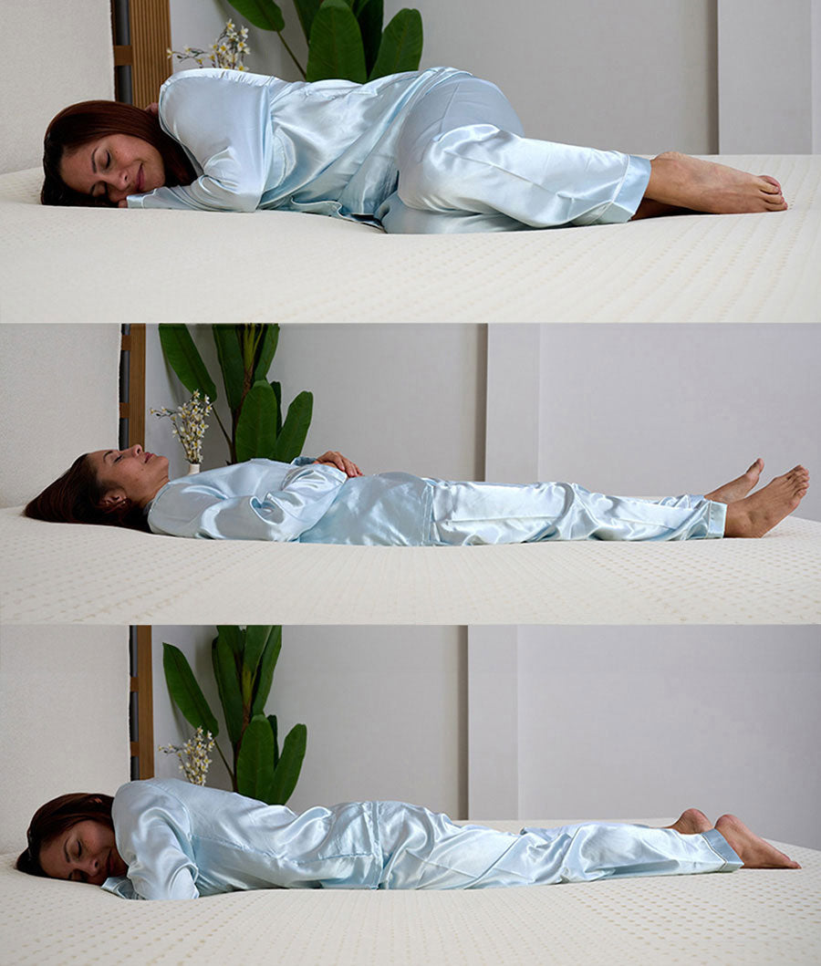 Combination sleepers on cooling medium firm mattress