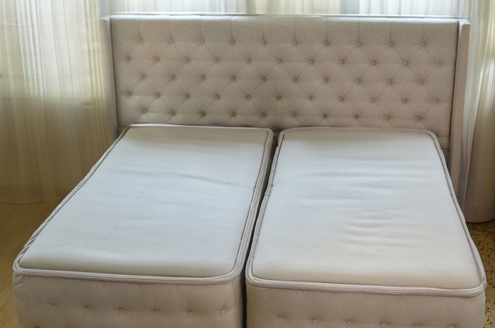 Luxurious Split Queen Latex Mattress on Split Queen Bed Frame