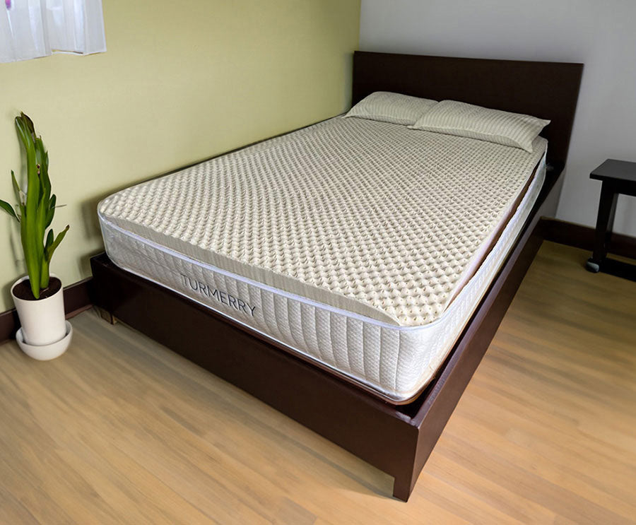 Split Queen Egg Crate Organic Mattress with certified organic cotton cover and latex layers