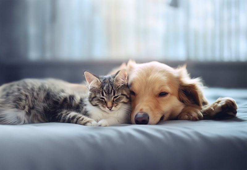 cat sleeping with a dog