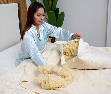 turmerry natural usa made wool comforter Un-Dyed Organic Cotton Casing