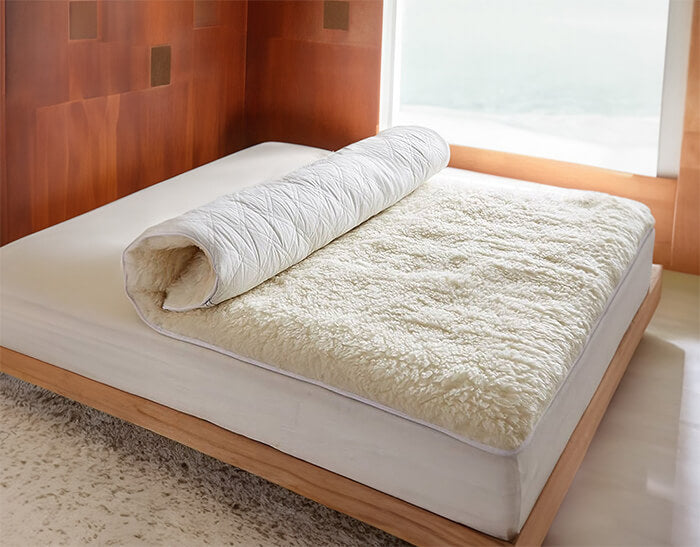 king Reversible Fleece And Cotton/Wool Quilted Mattress Pad