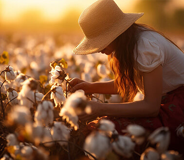 Organic cotton being obtained from fields