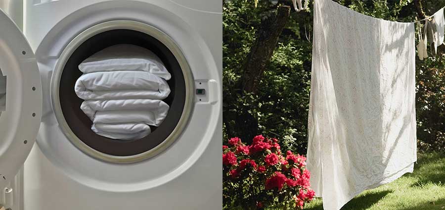 Tumble drying and air drying side by side