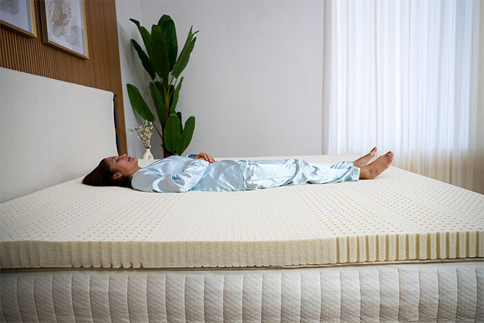 Latex Twin XL Mattress Topper on existing mattress for quality sleep