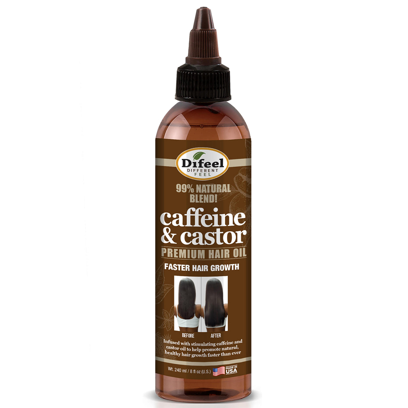 Difeel 99 Premium Natural Hair Oil Blend Caffeine And Castor Faster Ha