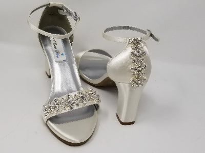 Ivory Wedding Shoes with Block Heel and 