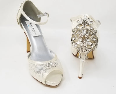 white lace wedding sandals