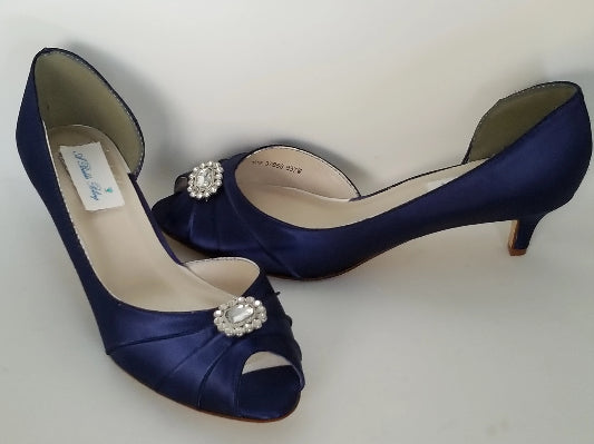 navy blue and silver shoes