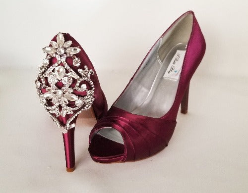 burgundy wedding shoes for bride