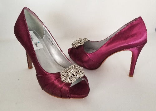 burgundy bridesmaid shoes