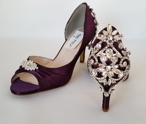 plum bridal shoes