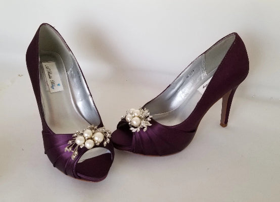 Purple Bridal Shoes - High Heel Plum 