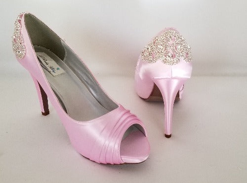 Buy Wedding Shoes, Bridal Shoes, Satin Block Heels, Pointed Toe Blush Pink  Wedding Heels, Satin Pumps, Bridesmaids Shoes SATINA X LOVE Online in India  - Etsy