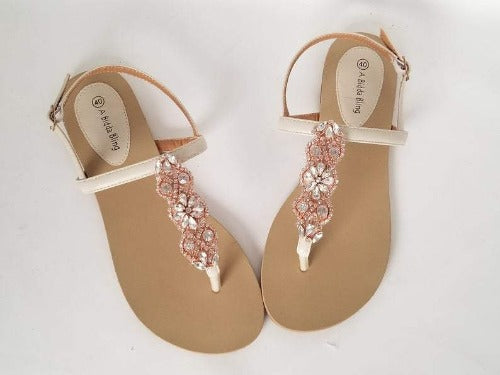 rose gold wedding flip flops