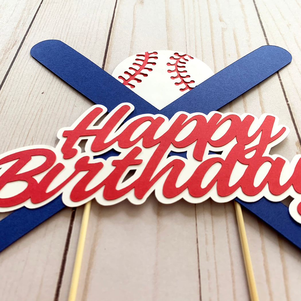 Baseball Birthday Cake Topper. Baseball Party Topper. Softball Cake To