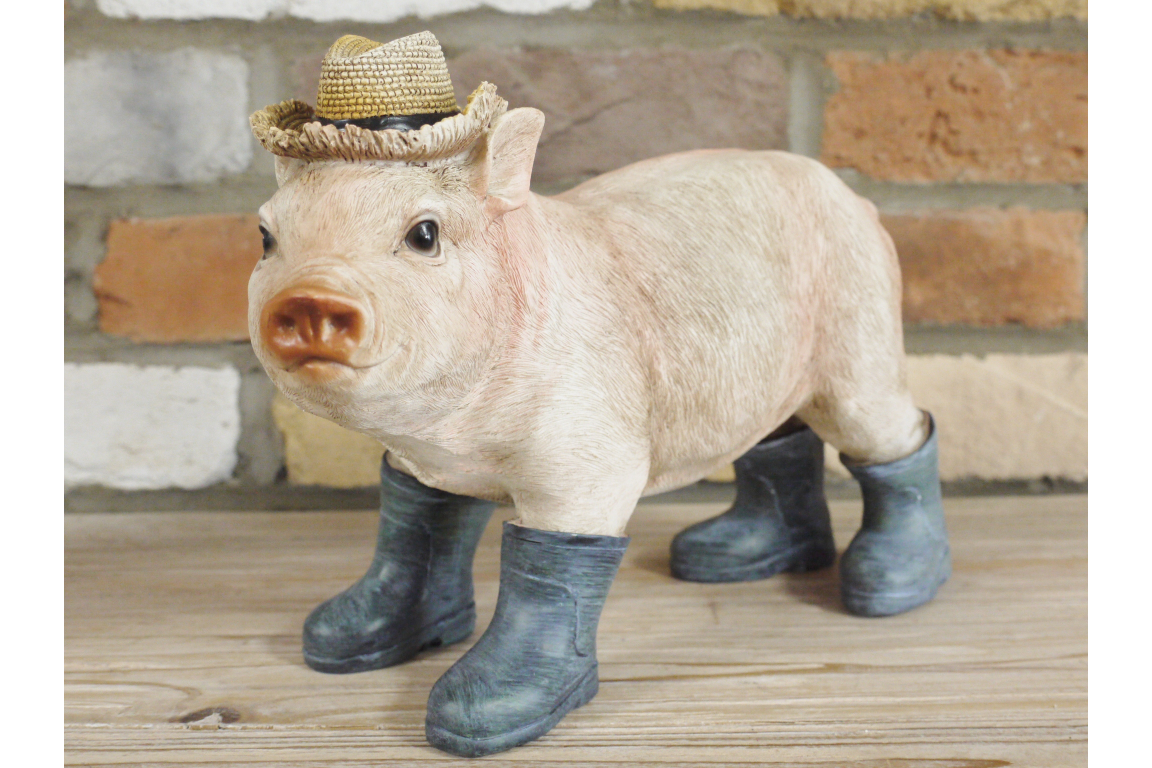 Large 30cm novelty Pig in Wellies 