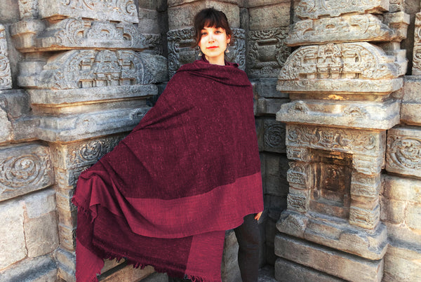 The Practitioner's Bundle: 100% Wool Meditation Shawl, Natural Hemp Yo
