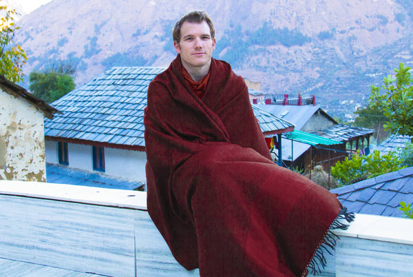Tibetan Monk Meditation Shawl, Buddhist Lama Prayer Wraps, Large Oversized  Yogic Woolen Blankets, Ethically Sourced Soft Himalayan Wool Wrap -   Canada
