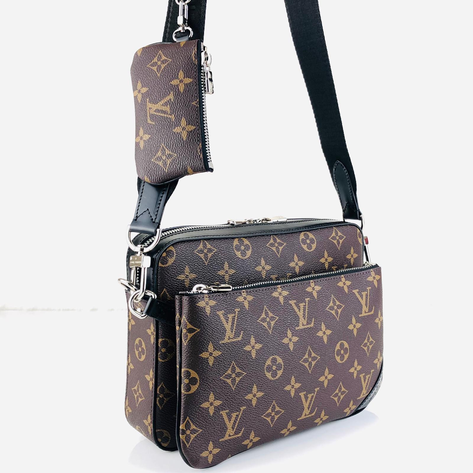 Louis Vuitton LV trio messenger new Grey Leather ref.287001 - Joli