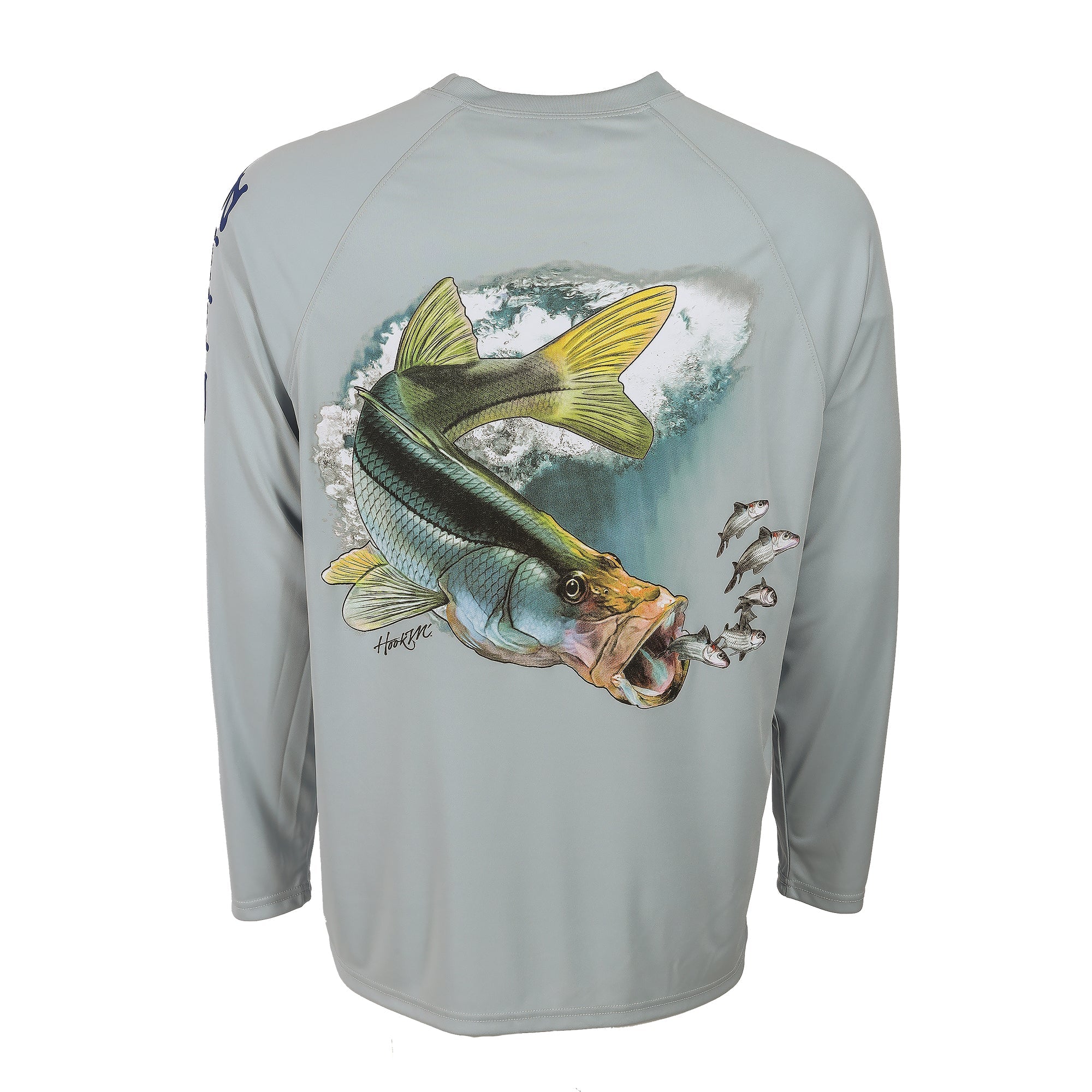 Bimini Bay Outfitters Mens Hook M' Graphic Aqua Redfish Trout T-Shirt